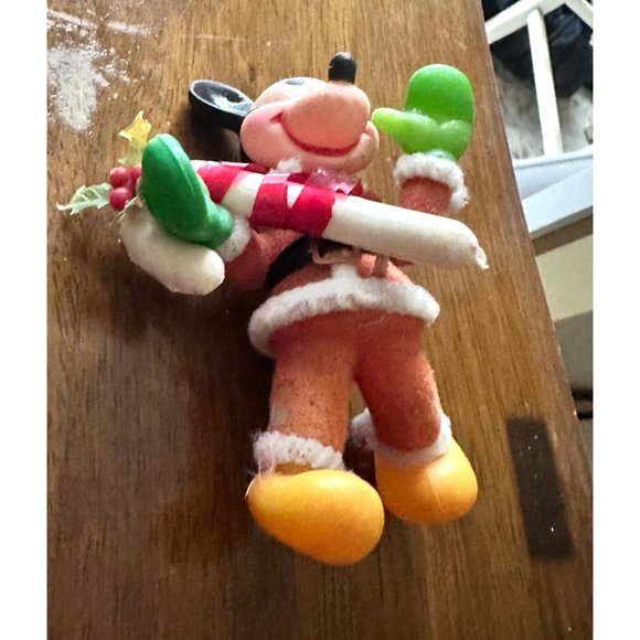 Vintage Christmas Mickey Mouse Figurine Candy Cane Holly Berries Leave N… - Picture 10 of 12